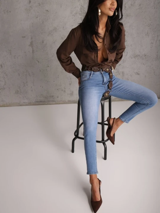 Zdjęcie produktu Niebieskie Jeansy Skinny z Bawełną Push-Up Erilessa Daysie