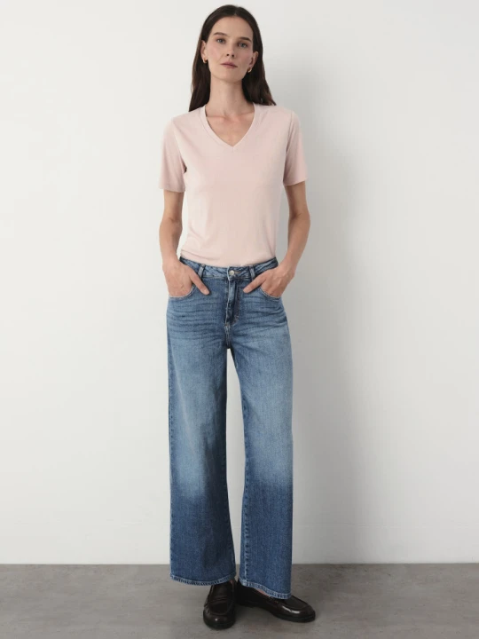 Zdjęcie produktu Niebieskie jeansy wide leg Greenpoint