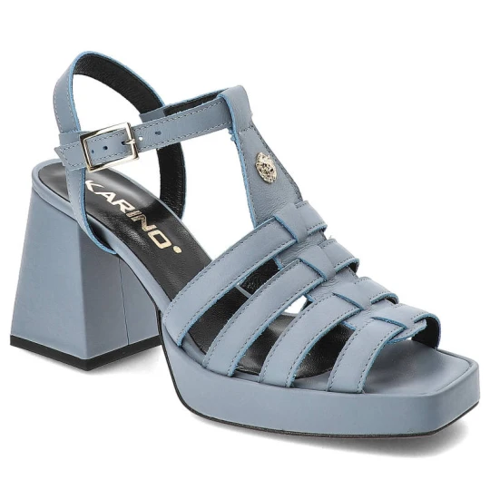 Zdjęcie produktu Niebieskie Sandały Karino Eleganckie Skórzane Buty