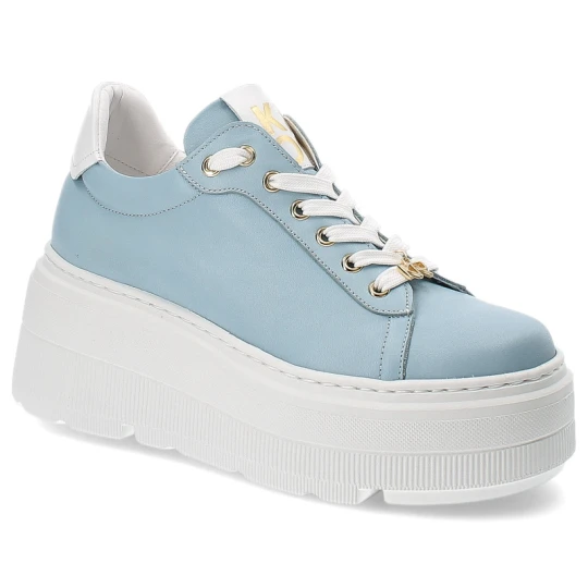 Zdjęcie produktu Niebieskie Sneakersy Karino Modne Obuwie Damskie Na Platformie