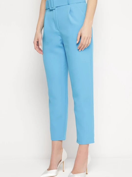 Zdjęcie produktu Niebieskie Spodnie z Paskiem Ioleina New Collection