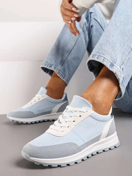Zdjęcie produktu Niebieskie Sznurowane Sneakersy przed Kostkę Kiea