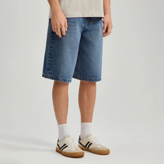 Zdjęcie produktu Niebieskie szorty jeansowe baggy fit z efektem sprania House