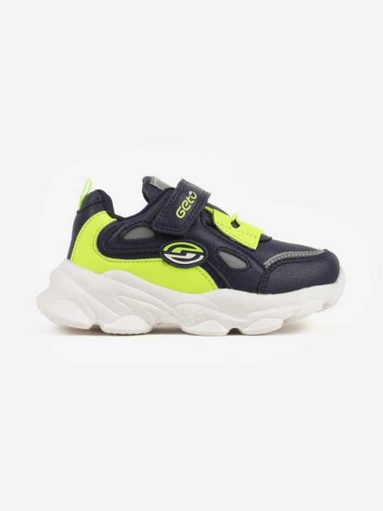 Zdjęcie produktu Niebiesko-Zielone Buty Sportowe Sneakersy z Napisem i Geometrycznym Motywem Fraile Gelteo