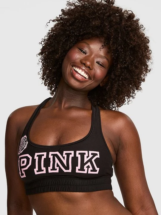 Zdjęcie produktu Nieusztywniany bralette racerback z miękkiego dresu Victoria's Secret Czarny
