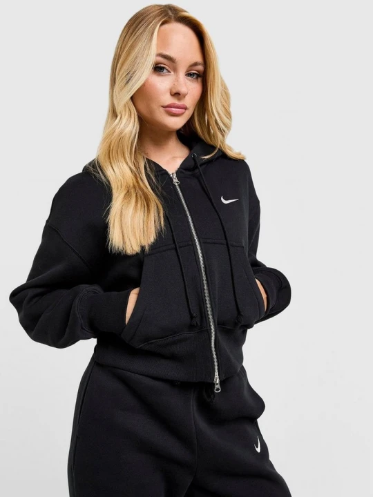 Zdjęcie produktu Nike Bluza Rozpinana Z Kapturem W Nsw Phnx Flc Crp czarny