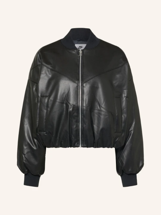 Zdjęcie produktu Nike Kurtka Pleather Bomber O Wyglądzie Skóry schwarz CZARNY