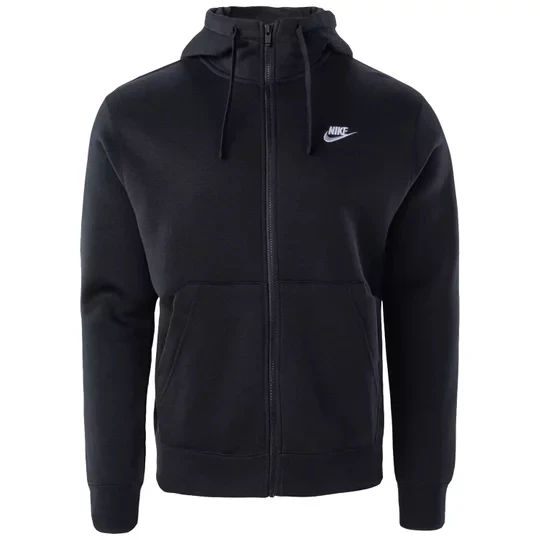 Zdjęcie produktu Nike NSW Club Fleece FZ Hoodie BV2645-010, Męskie, Czarne, bluzy, bawełna, rozmiar: S