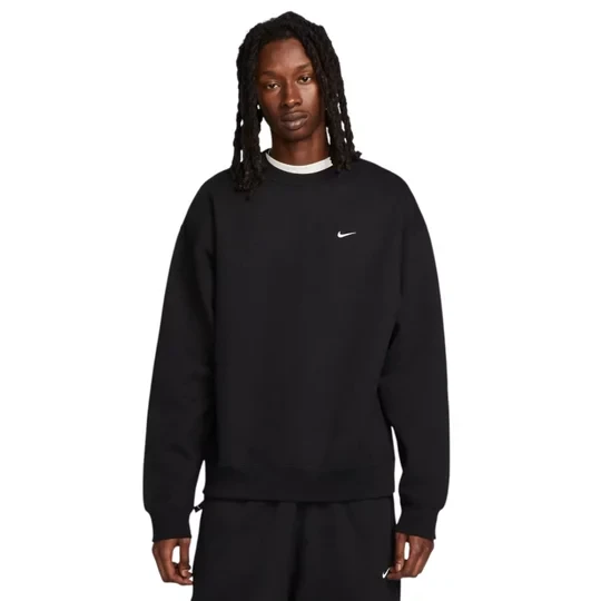 Zdjęcie produktu Nike Solo Swoosh Fleece Crew DX1361-010, Męskie, Czarne, bluzy, bawełna, rozmiar: M