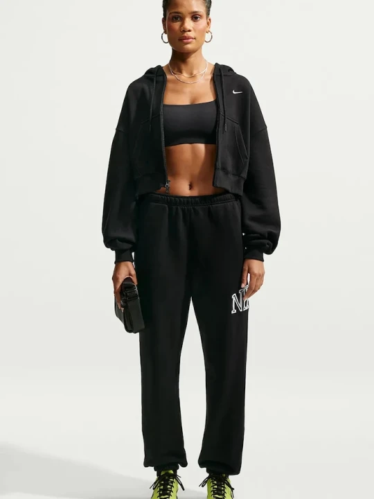 Zdjęcie produktu Nike Sportswear bluza rozpinana z kapturem damska z bawełną Studio Fleece czarny