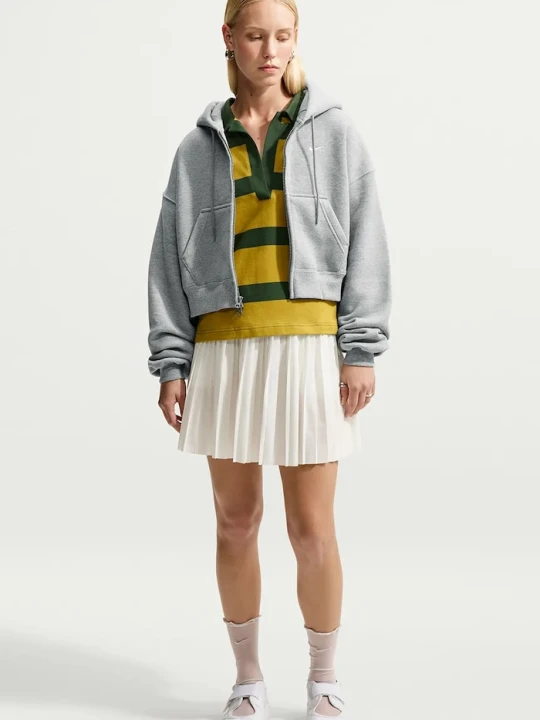 Zdjęcie produktu Nike Sportswear bluza rozpinana z kapturem damska z bawełną Studio Fleece szary