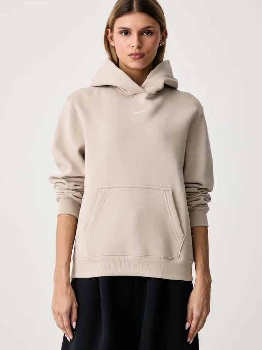 Zdjęcie produktu Nike Sportswear bluza z kapturem damska z bawełną Studio Fleece beżowy