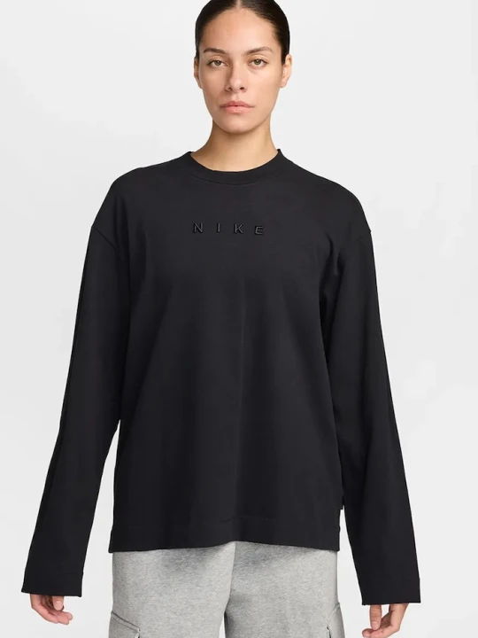 Zdjęcie produktu Nike Sportswear longsleeve damski bawełniany Luxe czarny