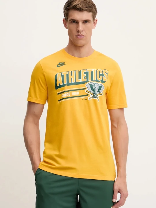 Zdjęcie produktu Nike t-shirt bawełniany Oakland Athletics 1982-92 pomarańczowy