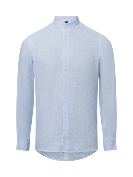 Zdjęcie produktu Nils Sundström koszula casual z zawartością lnu Mężczyźni Modern Fit Bawełna niebieski