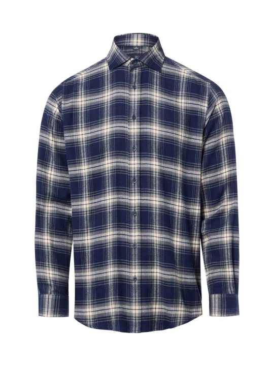 Zdjęcie produktu Nils Sundström koszula flanelowa Mężczyźni Modern Fit Bawełna (100%) niebieski