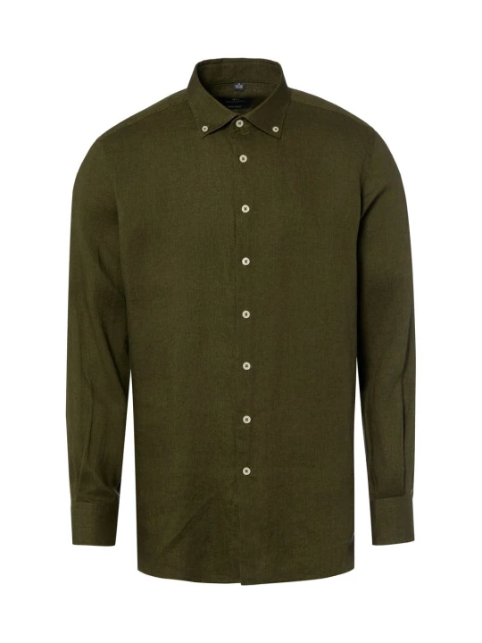 Zdjęcie produktu Nils Sundström koszula lniana Mężczyźni Modern Fit len (100%) zielony