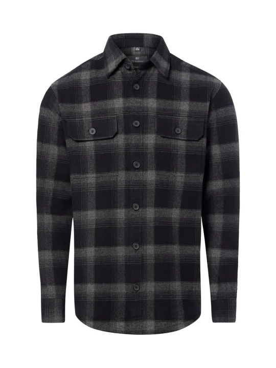 Zdjęcie produktu Nils Sundström koszula typu overshirt Mężczyźni Regular Fit Flanela szary