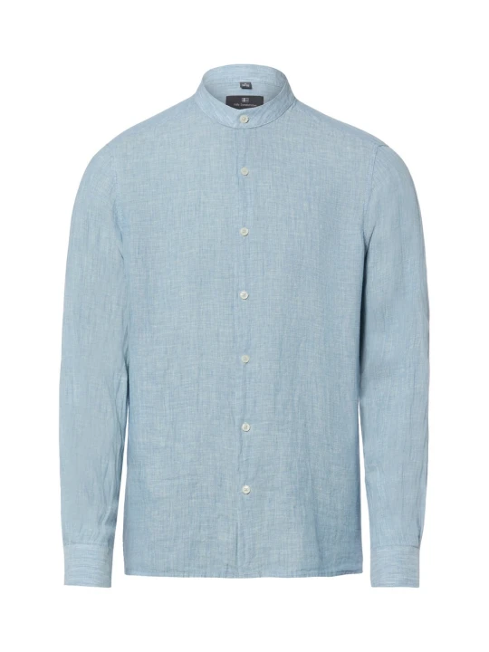 Zdjęcie produktu Nils Sundström Lniana koszula w stylu casual Mężczyźni Slim Fit len niebieski|biały