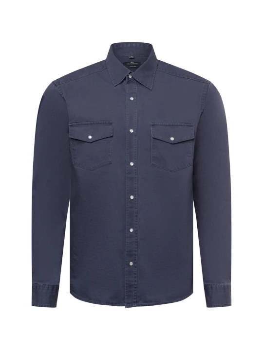 Zdjęcie produktu Nils Sundström koszula casual Mężczyźni Comfort Fit Bawełna niebieski