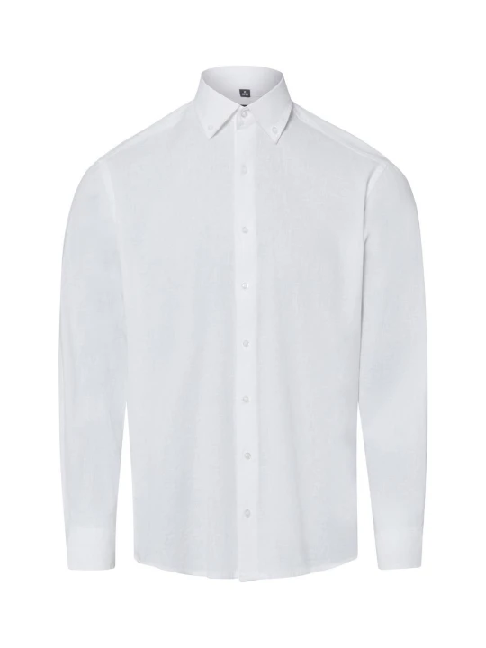 Zdjęcie produktu Nils Sundström koszula casual z lnem Mężczyźni Modern Fit Bawełna biały