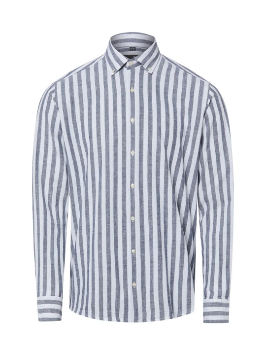 Zdjęcie produktu Nils Sundström koszula casual z lnem Mężczyźni Modern Fit Bawełna czarny