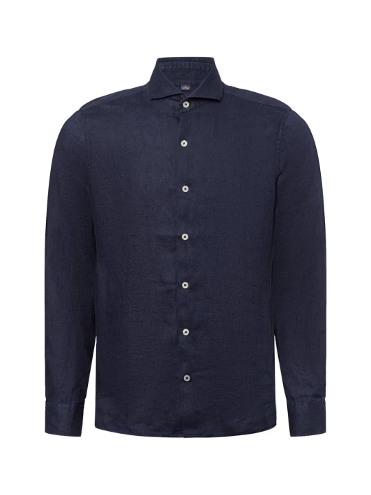Zdjęcie produktu Nils Sundström koszula lniana na co dzień Mężczyźni Slim Fit len niebieski