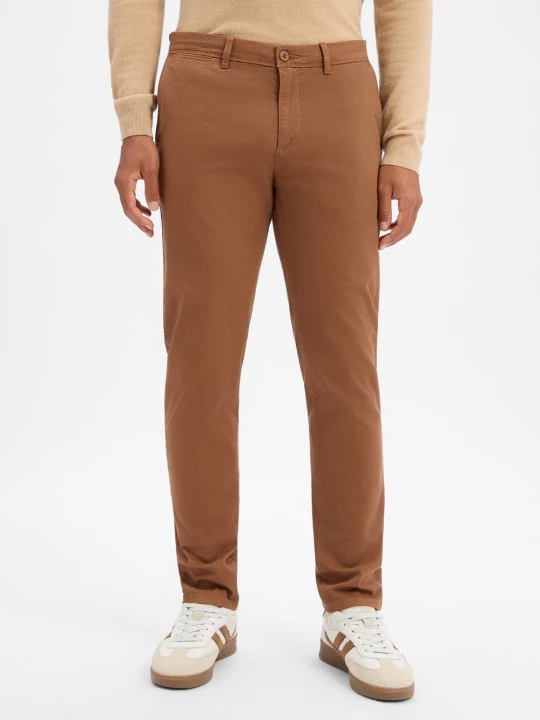 Zdjęcie produktu Nils Sundström spodnie chino Mężczyźni Bawełna brązowy