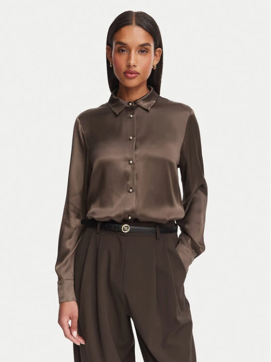 Zdjęcie produktu Nine West Koszula 62KLD1100 Brązowy ciemny Regular Fit