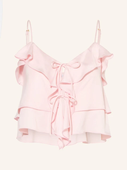 Zdjęcie produktu Ninety-9 Krótki Top Romantic Z Falbanami rosa JASNORÓŻOWY