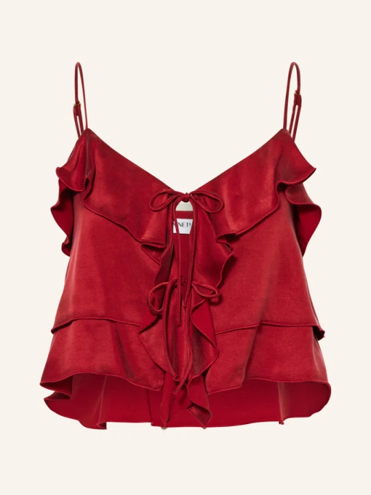Zdjęcie produktu Ninety-9 Krótki Top Romantic Z Falbanami rot CIEMNOCZERWONY