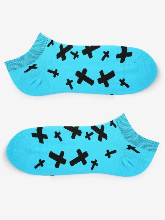 Zdjęcie produktu Niskie bawełniane skarpetki męskie Footies Cross Marilyn niebieski