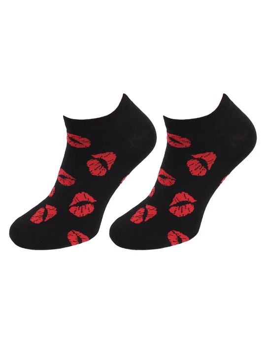 Zdjęcie produktu Niskie bawełniane skarpetki męskie Footies Kiss Kiss Marilyn czarny
