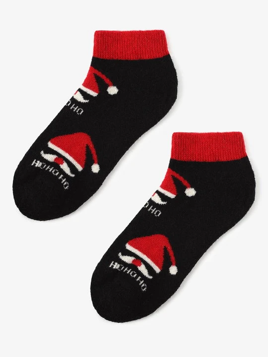 Zdjęcie produktu Niskie ciepłe skarpetki damskie ze św. Mikołajem Angora Footies Terry X48 Marilyn