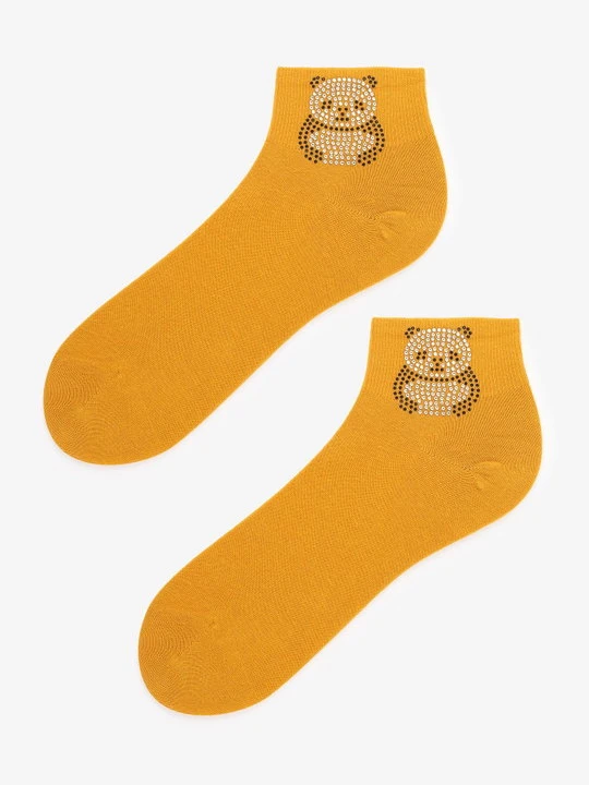 Zdjęcie produktu Niskie skarpetki damskie Cotton Glamour Panda Marilyn żółty