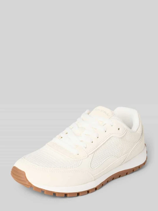 Zdjęcie produktu Niskie sneakersy z mieszanki skóry i tkaniny Marc O'Polo Złamany biały