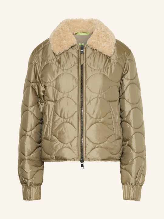 Zdjęcie produktu No.1 Como Kurtka Pikowana Massa Z Odpinanym Sztucznym Futrem beige