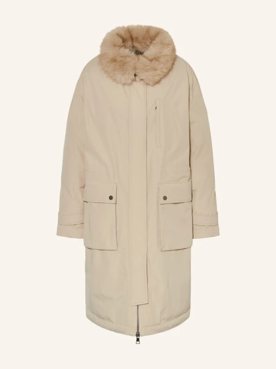 Zdjęcie produktu No.1 Como Parka Mira Z Odpinanym Sztucznym Futrem beige