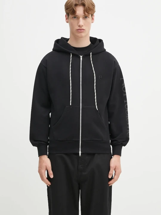 Zdjęcie produktu No Problemo bluza bawełniana Alien-O Zip Through Hoodie czarny
