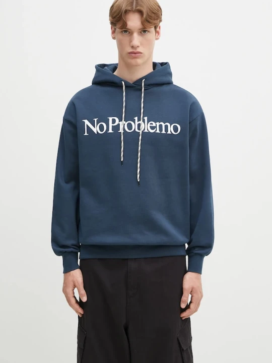 Zdjęcie produktu No Problemo bluza bawełniana No Problemo Hoodie granatowy