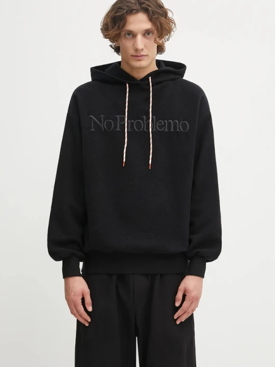 Zdjęcie produktu No Problemo bluza bawełniana Reverse Fleece Hoodie czarny
