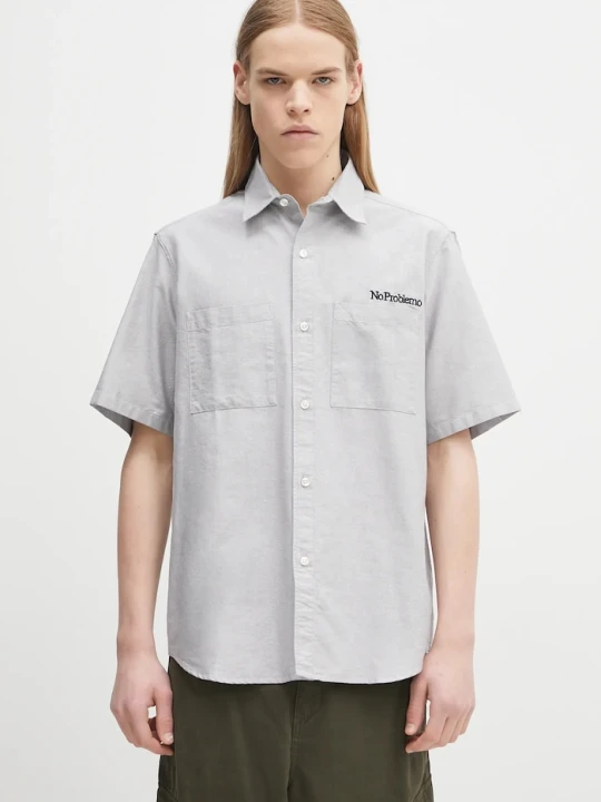 Zdjęcie produktu No Problemo koszula bawełniana SS Uniform Shirt szary