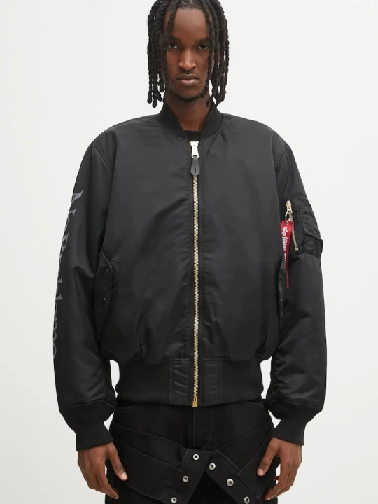 Zdjęcie produktu No Problemo kurtka bomber dwustronna No Problemo x Alpha Industries No War MA-1 czarny