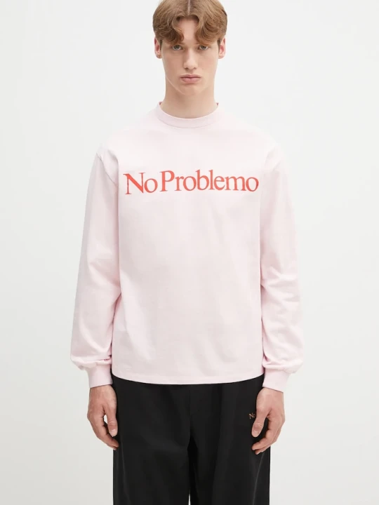 Zdjęcie produktu No Problemo longsleeve bawełniany No Problemo LS Tee różowy