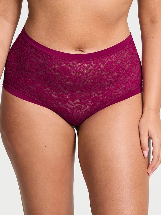 Zdjęcie produktu No-Show Majtki koronkowe figi z wysokim stanem No-Show Victoria's Secret Różowy