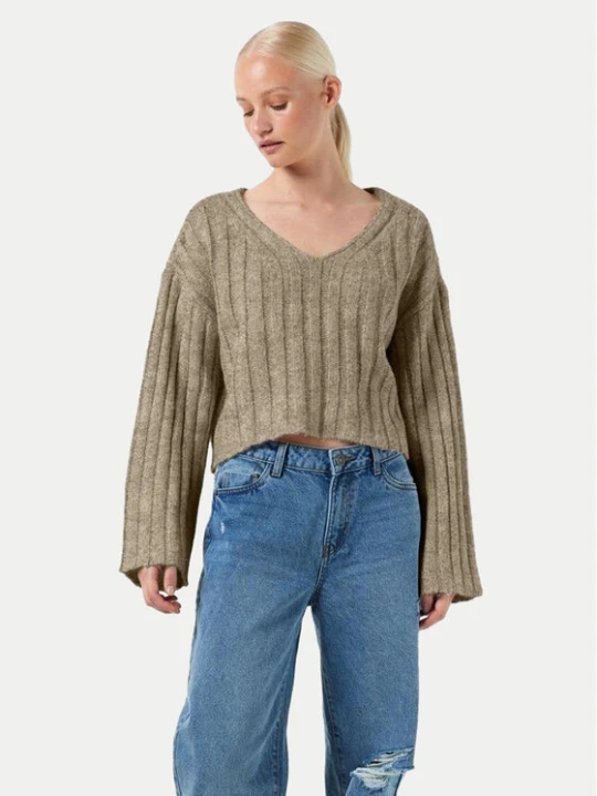 Zdjęcie produktu Noisy May Sweter Nina 27027618 Beżowy Loose Fit