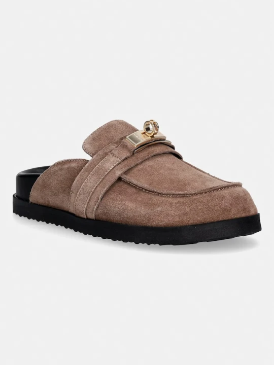 Zdjęcie produktu Nokwol klapki damskie zamszowe Tammy Mushroom Suede brązowy