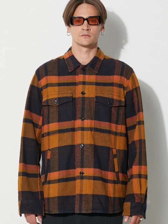 Zdjęcie produktu Norse Projects koszula bawełniana Julian Organic Heavy Twill Overshirt żółty