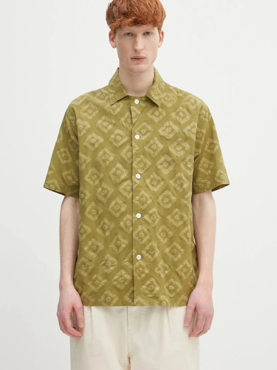 Zdjęcie produktu Norse Projects koszula bawełniana Mads Batik SS Shirt zielony