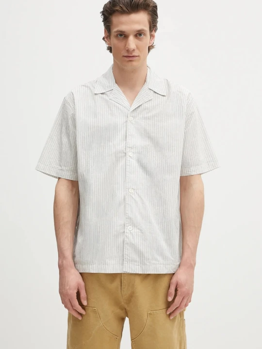 Zdjęcie produktu Norse Projects koszula bawełniana Mads Poplin Stripe SS